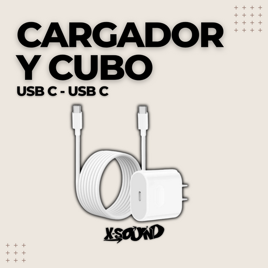 Set cubo y cable USB-C a USB-C