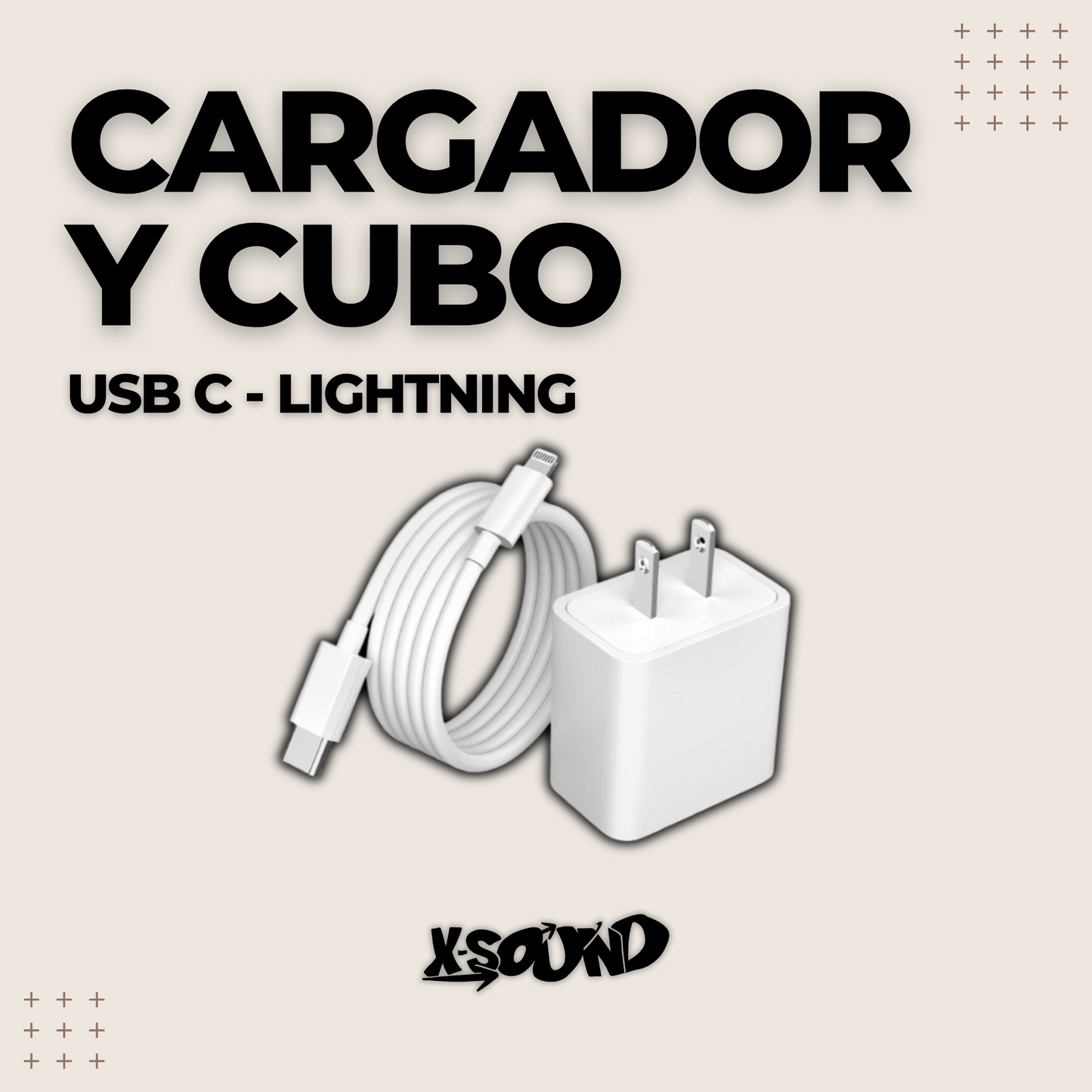 Set de cubo y cable USB-C a Lightning